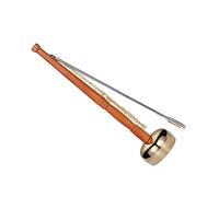 AKOOSY Portable Yin Qing Copper Percussion Instrument with Wooden Handle for Buddhist Meditation and Ceremony Clear Sweet Sound for Spiritual Purification Traditional Ritual Tool for Home