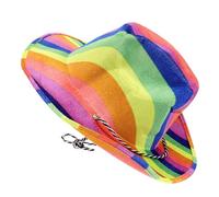 AKOOSY Rainbow Cowboy Hat for Pride Parade and Theme Party Rainbow Striped Design Comfortable Cosplay and Performance Accessory for Men and Women