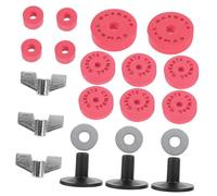 AKOOSY Red Cymbal Gasket Pad and Drum Sleeves Replacement Kit with Metal Nuts and Eva Cotton for Electronic Drums Performance Use
