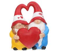 AKOOSY Resin Couple Garden Gnome Figurine Heart Craft Scene Decor Outdoor Ornament Nature Lovers Home Patio Lawn