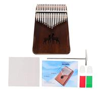 AKOOSY Retro Color Key Kalimba Thumb Piano Solid Finger Piano with Engraved Notes and Tuning Hammer for Beginners Portable Musical Instrument