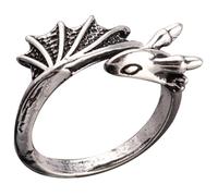 AKOOSY Retro Dragon Opening Ring for Men, Vintage Titanium Steel Finger Ring Size 10, Gothic Punk Style Men's Jewelry