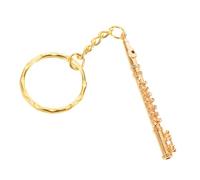 AKOOSY Retro Mini Metal Flute Keychain for Music Lovers Compact Lightweight Musical Instrument Pendant Metal Purse and Car Keychain Handbag Pendant Accessory