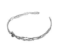 AKOOSY Rhinestone Embellished Crown Headband for Women Lightweight Silver Gothic Queen Cosplay Accessory Bridal Headdress Wedding Tiara with Sparkling Design for Princess and Medieval