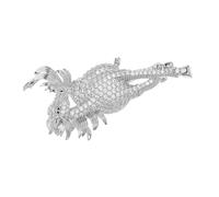 AKOOSY Rhinestone Horse Brooch Pin Unisex Alloy Animal Jewelry with Sparkling Crystals Chinese Style Lapel Badge for Women Men Elegant Scarf and Clothing Accessory for Festive Occasions