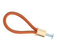 AKOOSY Rustic Orange Leather Rope Attic Door Pull Handle for Wardrobe and Cabinets, Sturdy Aluminum Alloy Chest Handle Replacement with Vintage Style, for Bathroom Cabinets