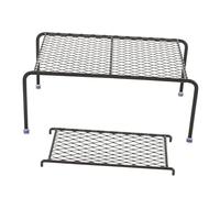 AKOOSY Rutin Chicken Platform with Ladder Metal Cage Stand for Small Poultry Hollow out Design Pet Feeding Station for Exercise and Space Optimization