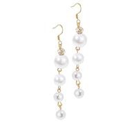 AKOOSY S925 Silver Long Pearl Earrings for Women Elegant All-match Ear Accessories Hypoallergenic Jewelry for Parties Weddings and Everyday Wear