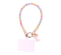 AKOOSY Silicone Phone Wrist Strap Anti-lost Lanyard Glow-in-the-dark Bear Charm Blue-pink Gradient for Mobile Phones Suitable for Daily Use and Travel