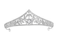 AKOOSY Silver Alloy Bride Crown Hairband with Rhinestones, Elegant European Style Bridal Headband for Weddings and Homecomings, Fine Workmanship Creating a Romantic Atmosphere