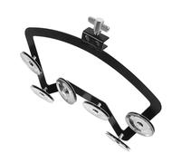 AKOOSY Silver Drum Hand Bell for Beginners Jingle Percussion Tambourine Accessory for Snare Drums Versatile Step and Knock Instrument for Bands Parties and Performances