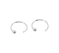 AKOOSY Silver Earrings Women Ear Studs S999 Pure Sterling Silver Round Bead Vintage Style Lightweight for Daily Wear