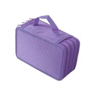 AKOOSY Slot Multi Layer Pencil Holder Organizer with Zipper Durable Colored Pencil Case for Students Artists Boys and Spacious Pen Pouch for School Office and Travel Purple