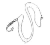 AKOOSY Stainless Steel Fish Hook Urn Necklace for Ashes Women Memorial Cremation Pendant Keepsake Jewelry with Polished Durable Design