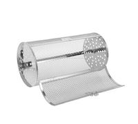 AKOOSY Stainless Steel Rotisserie Grill Basket with Rotation and Secure Buckle for Oven Air Fryer Versatile Roasting Cage for Vegetables Nuts Meat and Bbq Outdoor Cooking