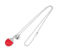 AKOOSY Table Tennis Necklace for Sports Fans Racquet Sport Pendant Jewelry with Polished Finish Unique Charm for Womens Daily Wear and Social Events