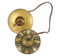 AKOOSY Tibetan Buddhism Copper Cymbal Bell Small Percussion Instrument Meditation Chime Singing Bell with Copper Material Religious Style Suitable for Yoga and Healing Practices