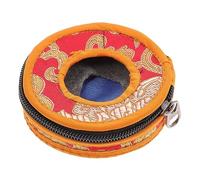 AKOOSY Tibetan Meditation Bell Storage Bag Medium 8.5cm Diameter Handcrafted Nepalese Copper Bell Sleeve with Random Color Pattern for Buddhist Temple Use