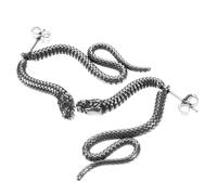 AKOOSY Titanium Steel Snake Earrings Punk Gothic Studs for Women Unique Cool Jewelry Halloween Cosplay Party Accessories