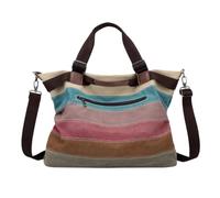 AKOOSY Tote Bag with Scientific Pocket Lining Design Casual for Women Large Capacity Canvas Lightweight Shoulder Bag for Working and Traveling