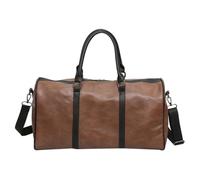 AKOOSY Travel Shoulder Bag and Detachable Shoulder Straps Pu Leather Brown Holdall Bag with Multiple Carry Options During Graduation Period for Gym or Business Trip