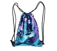 AKOOSY Two Sequin Backpack Drawstring Bag for Beach Travel Sequin Backpack Drawstring Sack for Women for Dancing at Beach Parties