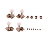 AKOOSY Ukulele String Tuning Pegs Lr White Machine Heads with Shell Decoration Vintage Style Classical Guitar String Tuner Keys for Acoustic Instruments with Screws and Washers