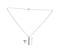 AKOOSY Urn Necklace for Ashes Keepsake Cremation Jewelry Titanium Steel Pendant Diamonds Memorial for Men Suitable for Grave Decorations