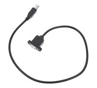 AKOOSY USB 2.0 Type-b Printer Extension Cable 50cm Right Angled | Rubber Copper Build, Panel Mount Socket, for Tight Cabinet Wiring and Banking Equipment