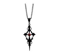 AKOOSY Vampire Necklace Black Sharp Point Cross Pendant Punk Choker for Girls Halloween Accessories Adult Women Jewelry