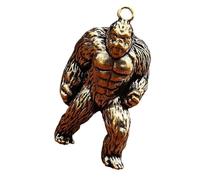 AKOOSY Vintage Brass Gorilla Keychain Pendant Small Monkey King Statue Creative Hanging Animal Ornament Brass Decoration for Table and Backpack Use