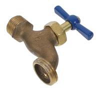 AKOOSY Vintage Brass Wall Mounted Garden Faucet Outdoor Water Spigot for Laundry and Mop Sink Smooth-Operate Decorative Antique Style with Large Flow Soft Hose Connector