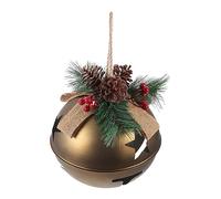 AKOOSY Vintage Large Iron Christmas Bell Decor Rustic DIY Festival Pendant with Pine Cone Berry Antique Xmas Ornament for Indoor Holiday Party Decoration and Gift