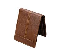 AKOOSY Vintage Mad Horse Leather Wallet for Men RFID Blocking Short Bifold Coffee Wallet with Large Capacity for Coins Cards Cash Casual Retro Design for Daily Use and