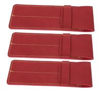 AKOOSY Vintage Pu Leather Pen Holder Sleeve 3pcs Set Double Fountain Pen Pouch for Nurses and Doctors Wine Red for Daily Use