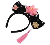AKOOSY Vintage Qing Dynasty Chinese Princess Hairband Traditional Opera Headband for Hanfu Costume Regal Hair Ornament for Cultural Festivals Party Cosplay and Historical Reenactments