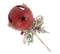AKOOSY Vintage Red Iron Xmas Berry Bell Hanging Decor Rustic Pine Cone Style Christmas Tree DIY Pendant Lightweight Festive Ornament for Holiday Decoration