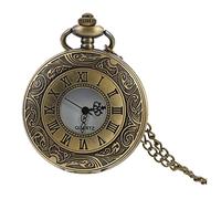 AKOOSY Vintage Roman Numeral Pocket Watch with Chain Durable Waist Hanging Timepiece Stylish Steampunk Design for Men and Women Decorative and Practical Accessory