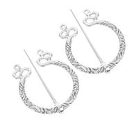 AKOOSY Vintage Viking Brooch 2pcs Medieval Metal Shawl Pins Scarf Holder Cloak Clips for Men and Women Classic Scandinavian Scarf Pins Party Festival Accessories