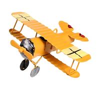 AKOOSY Vintage Yellow Iron Airplane Model Educational for Creative Desktop Decor for Home Office Classroom Hanging Ornament Enhances Logical Thinking and Manipulative Skills