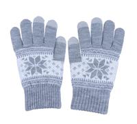 AKOOSY Winter Snowflake Wool Knitted Touch Screen Gloves for Outdoor Activities Full Finger Warm Windproof Gloves for Men and Women Soft Thermal Mittens for Running Hiking Cycling