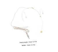 AKOOSY Wired Headworn Condenser Mic with Nut Connector Lightweight Vocal Microphone for Voice Amplifier Steerable Boom Comfortable Headset for Singing Teaching Lectures in Beige