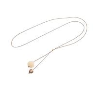 AKOOSY Women Boho Necklace Long Ethnic Style Carved Bodhi Garlic Pendant Jewelry Stylish Minimalist Accessory for Casual Everyday Wear and Special Occasions
