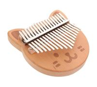 AKOOSY Wooden 17-key Thumb Piano Kalimba for Beginners, Small Beechwood Finger Piano with Cat Design, Portable Musical Instrument for Home Practice and Music Learning