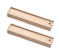 AKOOSY Wooden Pencil Box with Slide Drawer, 2 Set Crayon Storage Box for Kids, Large Capacity Stationery Organizer Suitable for School and Home Use