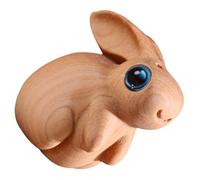 AKOOSY Wooden Rabbit Pendant Keychain DIY Charm for Car Bag Necklace Decor Wear-resistant Bunny Ornament for Craft Jewelry Making Portable Rabbit