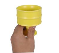 AKOOSY Yellow Retro Ceramic Candle Holder Pedestal with Elevated Design Vintage Votive Cup for Mantle Decor Tea Light Dessert Use Romantic Wedding Party Accent