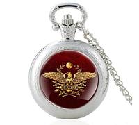 Akopiuto Antique Bronze Roman Legions Quartz Pocket Watch Vintage Men Women Roman Empire Necklace Wacthes Silver