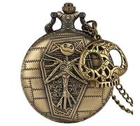 Akopiuto Clock The Nightmare Before Christmas Quartz Pocket Watch Jack Skellington Pendant Hour with Skull Accessory 3