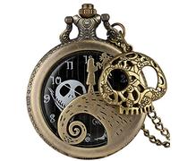 Akopiuto Clock The Nightmare Before Christmas Quartz Pocket Watch Jack Skellington Pendant Hour with Skull Accessory 2